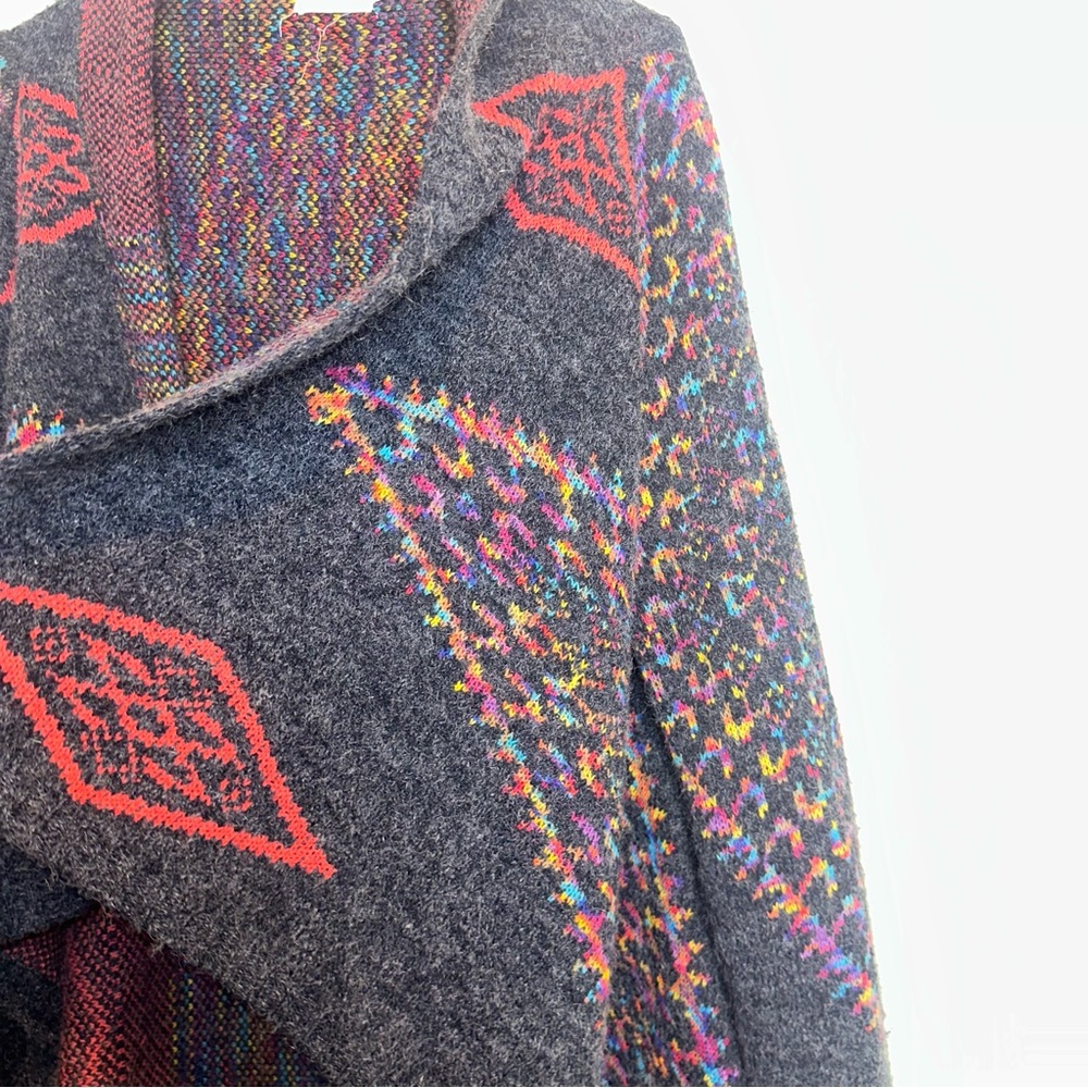 Dreamers Women Med Aztec Southwest Open Cardigan Sweater Cowgirl Western Rodeo - Picture 5 of 11